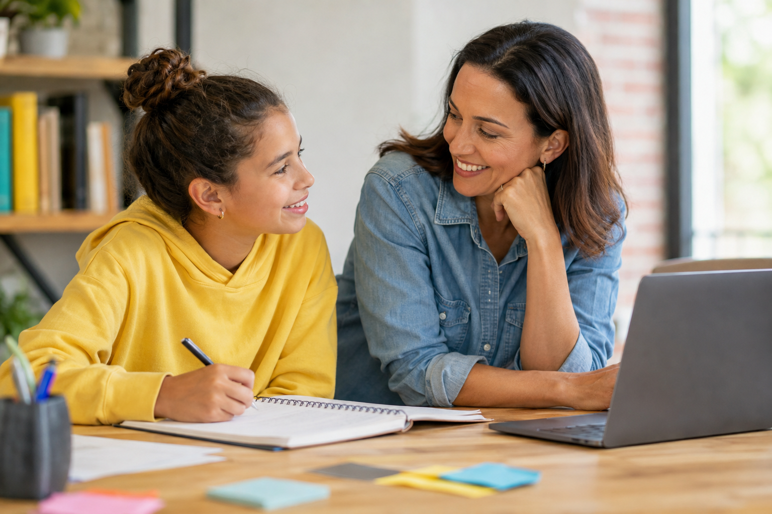 Parent and child comparing business ideas together to find a project that fits the child’s age and interests